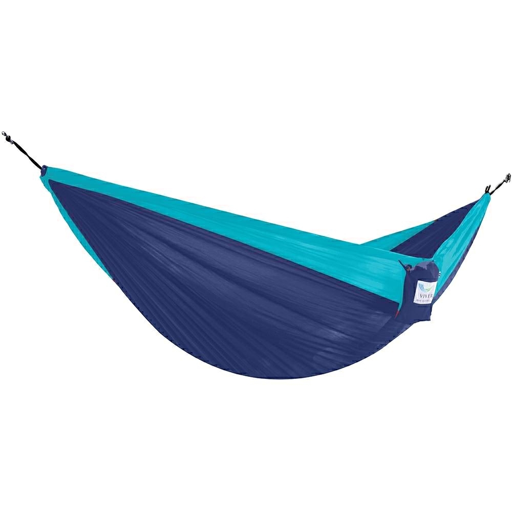 Vivere Hängematte Nylon Doppel Marineblau/Türkis – Bild 3