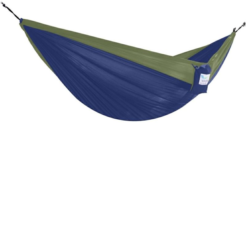 Vivere Hängematte Nylon Doppel Marine, Olive - – Bild 3